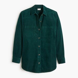 Corduroy J CREW top button down BEAUTIFUL GREEN size XXS oversized